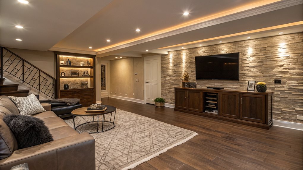 Home theater basement